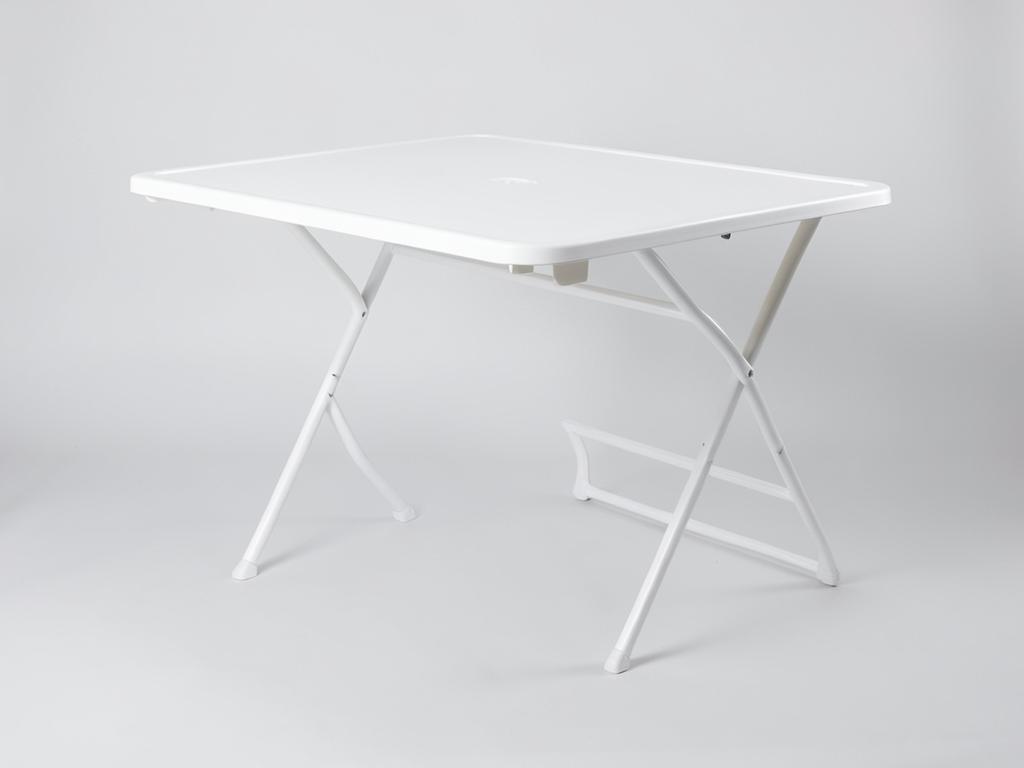 Mesa plástica dobrável branca de 1,80 m